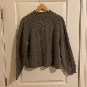 Never worn, gray cables Banana Republic Italian wool sweater